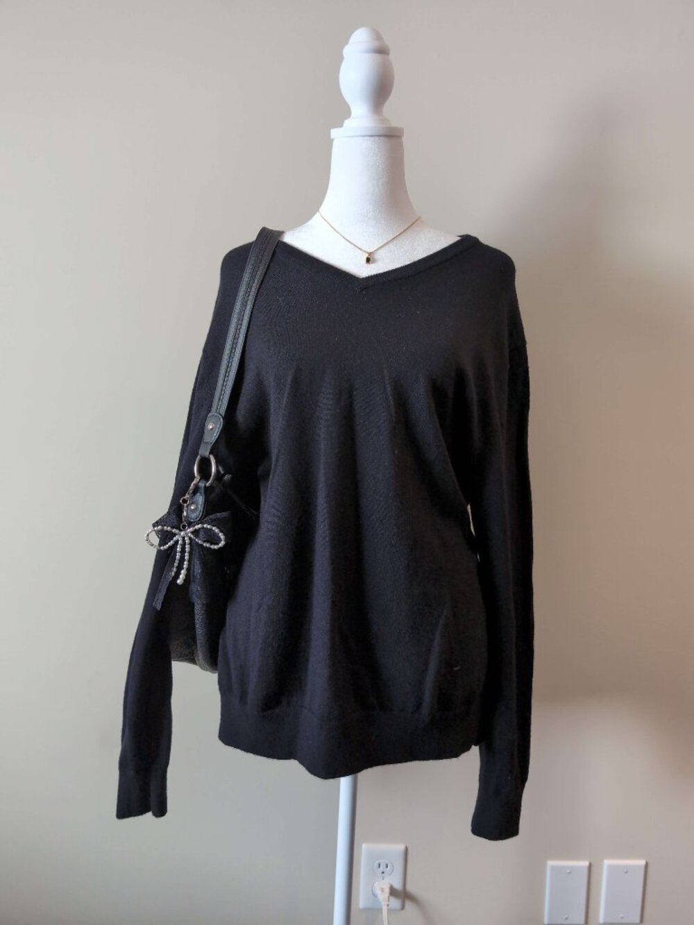 Callaway 100% Merino Wool Black Sweater
